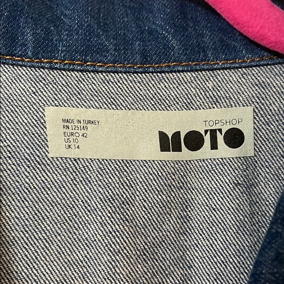 Topshop Moto Denim Jean Long Sleeve Dress Size 10 - Picture 4 of 8